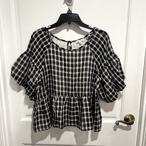 Beautiful Moon River Blouse, Black/White, size M